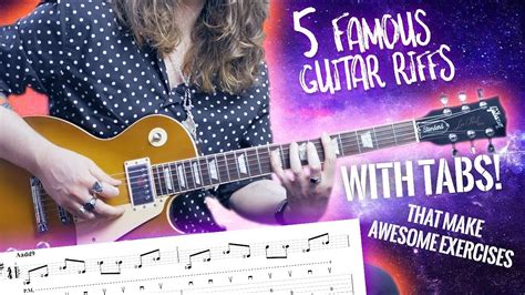 5 FAMOUS GUITAR RIFFS That Make AWESOME EXERCISES TABs YouTube