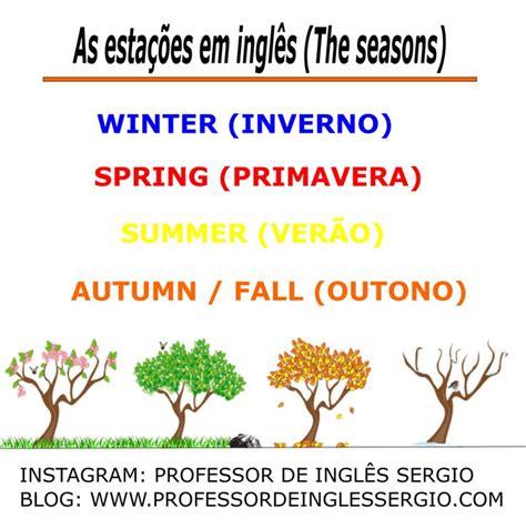 Estações Do Ano Em Inglês Em Ordem - Estações Do Ano Em Ingles