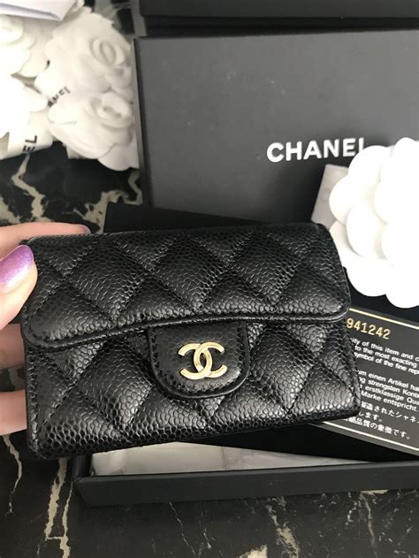 Bnib Chanel Classic Card Holder Black Caviar Ghw Luxury Bags