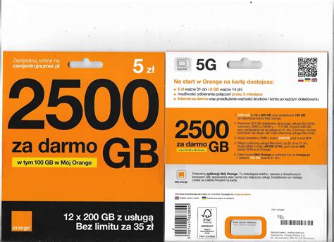 orange starter na kartę 5100 GB i 200 GB na start hurt gsm prepaid