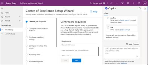 Microsoft Power Platform Center Of Excellence Coe Starter Kit Core Components Setup Wizard