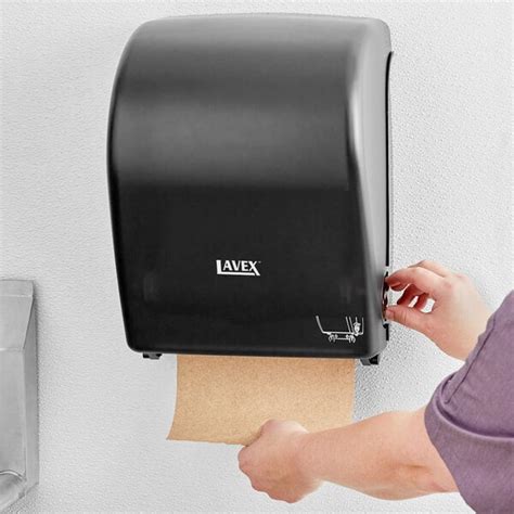 Lavex Translucent Black Auto Cut Hands Free Paper Towel Dispenser