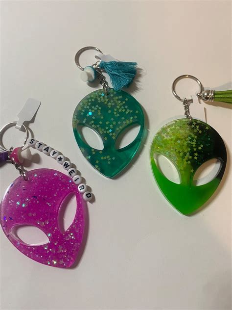 Alien Keychain Alien Keychains Cute Keychain Alien Decor Etsy