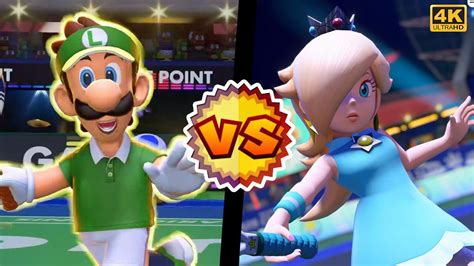 Mario Tennis Aces Luigi Vs Rosalina 4k Youtube