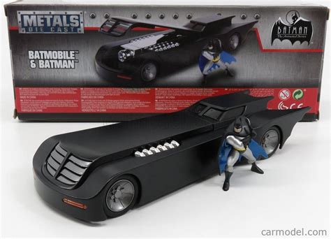 JADA 30916 Scale 1/24 | BATMAN BATMOBILE THE ANIMATED SERIES WITH BATMAN FIGURE 1992 MATT BLACK