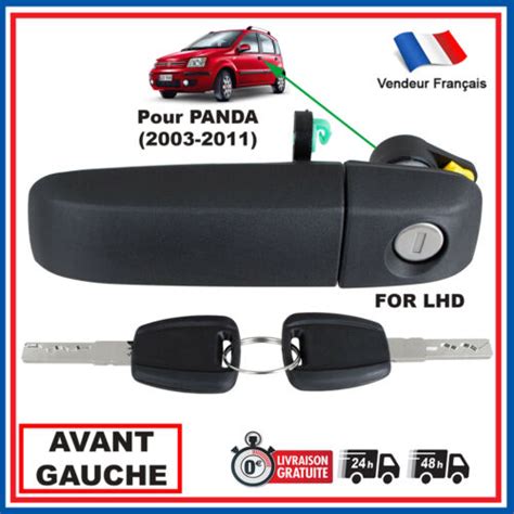 Poignée de Porte AVANT GAUCHE Barillet pour Fiat Panda idem 735357271