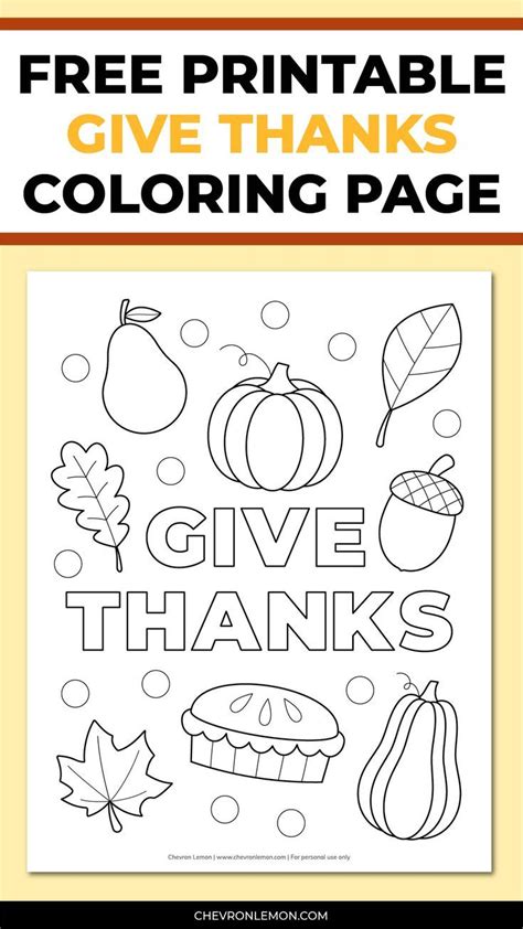 Printable Give Thanks Coloring Page For Kids