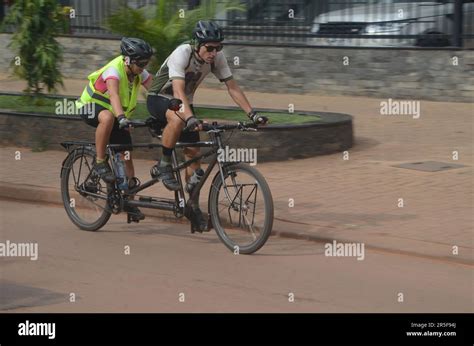 Kampala Uganda 3rd June 2023 Two People Ride Bicycles At An Event