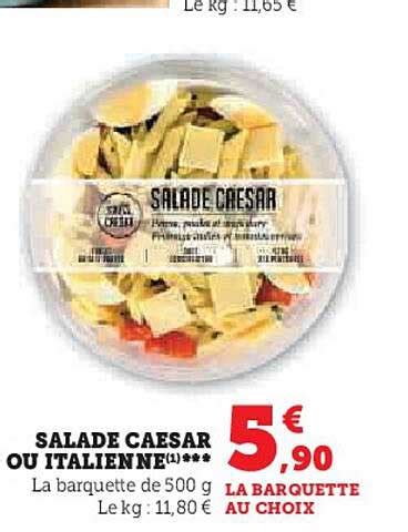 Promo Salade Caesar Ou Italienne Chez Hyper U ICatalogue Fr