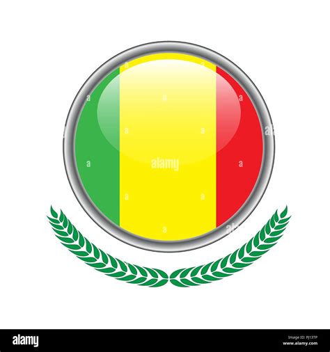 Mali Flag Button Mali Flag Icon Vector Illustration Of Mali Flag On