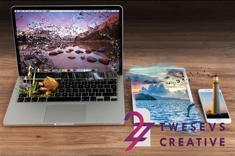تصميم شعار وهوية بصرية كاملة بالفوتوشوب Twesevs Creative Agency