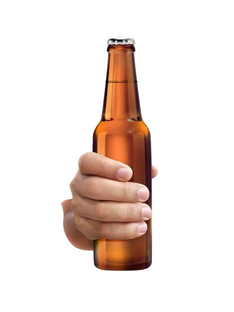 Premium Photo A Man Holding Beer Bottle Isolated On White Background