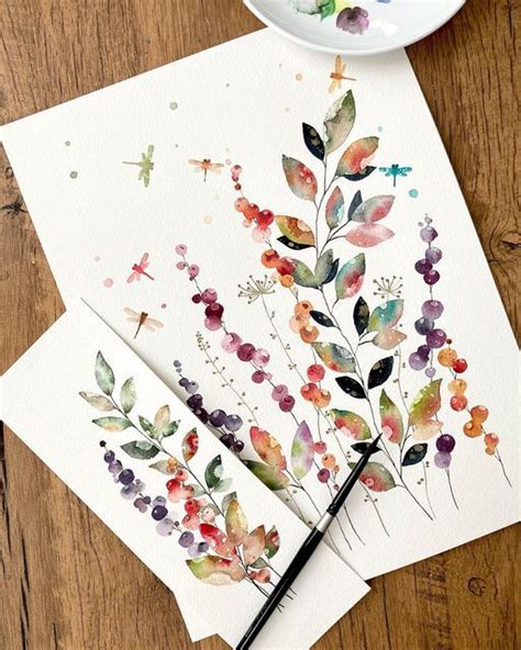 Colorful Watercolor Floral Paintings