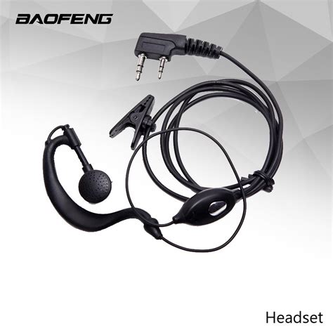 Baofeng 2 Pin Mic Headset Earpiece Ear Hook Earphone Radio Headset Two Way Radio Walkie Talkie