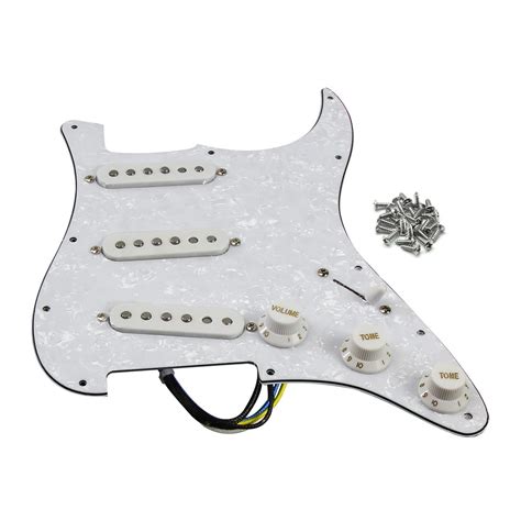 Buy Fleor Prewired Stratocaster Pickguards Sss Alnico Pickups Hole