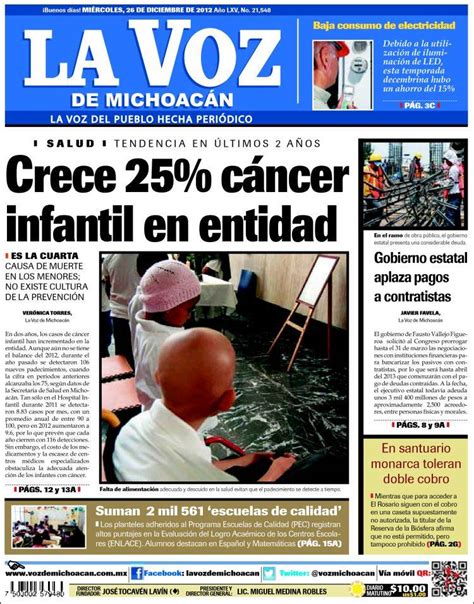 Periódico La Voz De Michoacán México Periódicos De México Edición