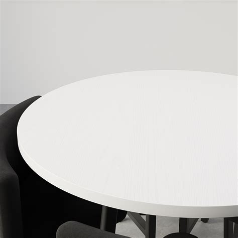 Round Wooden Small Nesting Dining Table Set For Black Upholstered