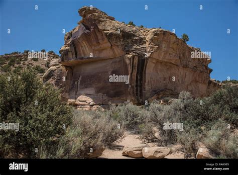 Ancient Native American petroglyphs and pictographs in Sego Canyon ...