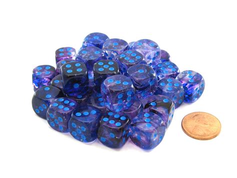 Nebula 12mm D6 Dice Block 36 Dice Nocturnal With Blue