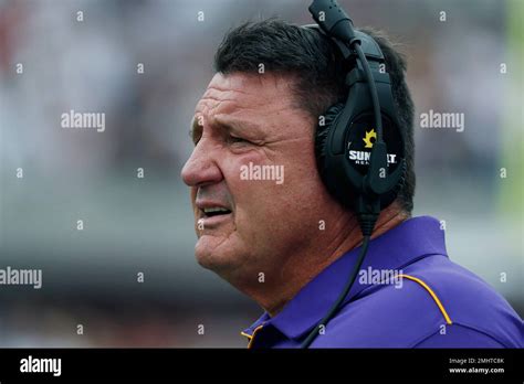 Lsu Head Coach Ed Orgeron Reacts To His Teams Play During The First