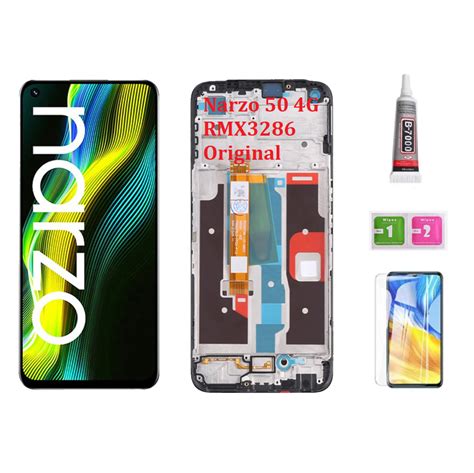 จอแอลซีดีพร้อมกรอบดั้งเดิมสำหรับ Realme Narzo 50 4G RMX3286หน้าจอ ...