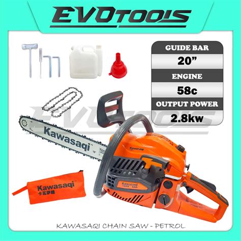 Kawasaqi Chain Saw Petrol Stroke Gasoline Chainsaw Mesin