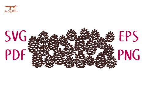Stacked Pine Cones Repeating Border Svg Graphic By Nic Squirrell