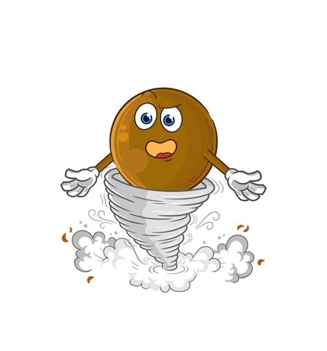 Premium Vector Avocado Stone In The Tornado Cartoon Character Vector