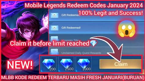 Hurry Up Mobile Legends Redeem Codes January Legit