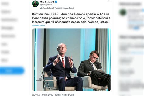 Ciro Gomes Pede Voto Foto Ao Lado De Bolsonaro 01 10 2022 Poder