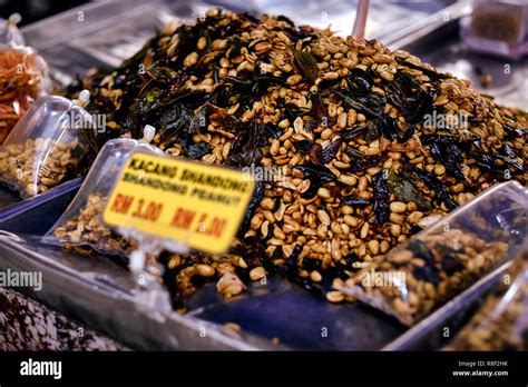 Fried Peanut With Chilly Pepper Traditional Asian Street Food Asian