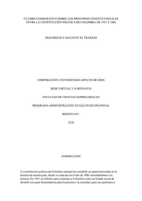 Cuadro Comparativo Sobre LOS Principios Constitucionales Entre LA