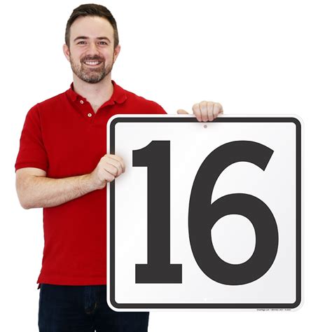 Numbered Parking Spot Sign 16 , SKU: K-6367