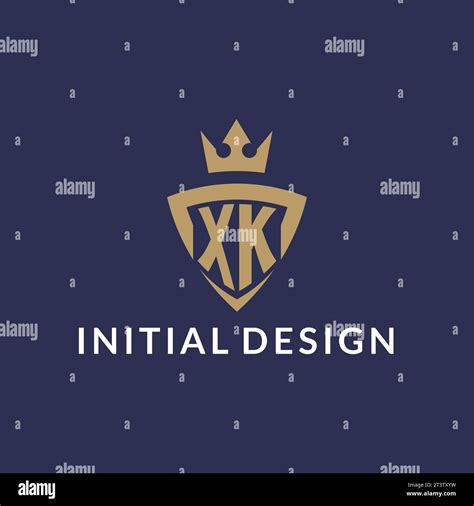 Xk Logo With Shield And Crown Monogram Initial Logo Style Vector File