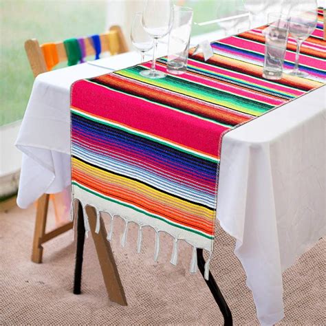 1510pc 14x84 Mexican Serape Table Runners For Wedding Fiesta Party