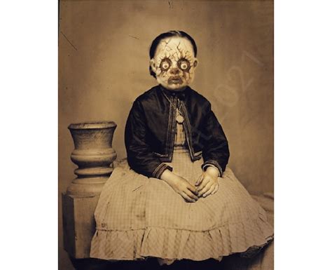 Old Photo Creepy Doll Face Girl Portrait Vintage Horror Etsy