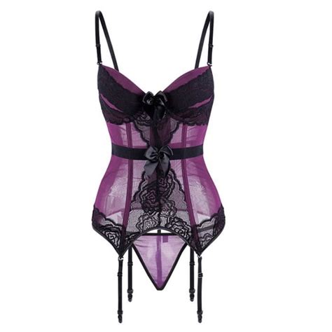 Mesdames Cour Corset Ventre Sexy Corset Une Pièce Lingerie Sexy Plus La Taille ZUIHAO Violet