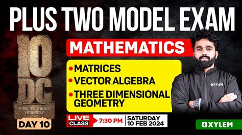 Plus Two Model Exam Maths Day Xylem Plus Two Youtube