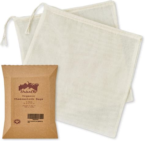 Nut Milk Bag By Go Nuts 2 Pack 100 Organic Cotton Cheesecloth Reusable