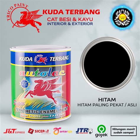 Jual CAT MINYAK KAYU DAN BESI KUDA TERBANG AUTOLAC 1 KG 1KG WARNA HITAM