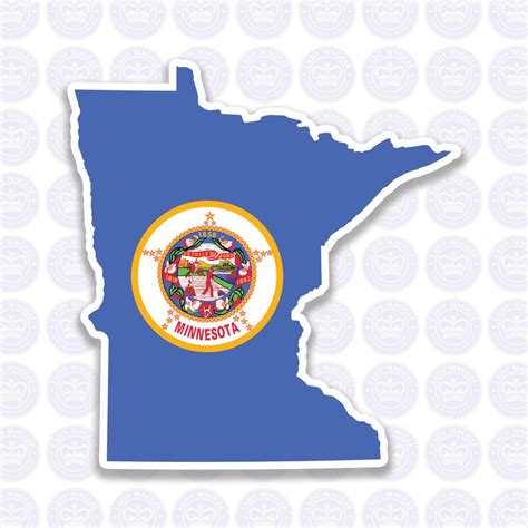 Minnesota Decal Mn State Flag Decal Minnesota State Bumper Etsy