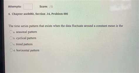 Solved Attempts Score Chapter Aseb T Section Chegg