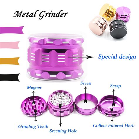 Bros Smoking Aluminium Alloy Metal Mm Tobacco Herb Grinder For