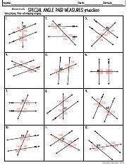 Special Angle Pairs Hw Pdf Name Date Period Homework Special