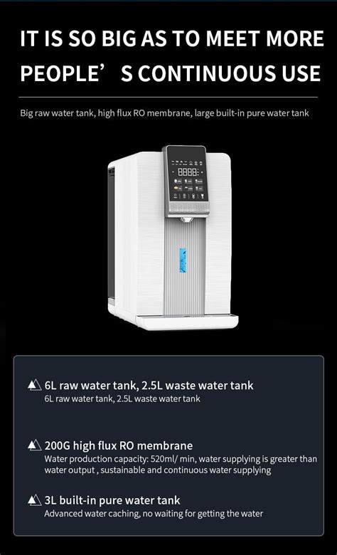 Modern Advanced Uvc Spe Hydrogen Rich Ro Purification Filters Countertop Hot Water Dispenser