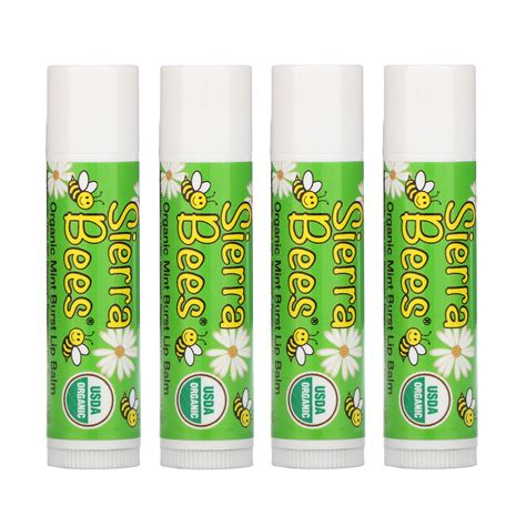 Sierra Bees Organic Lip Balms Mint Burst 4 Pack 15 Oz 425 G