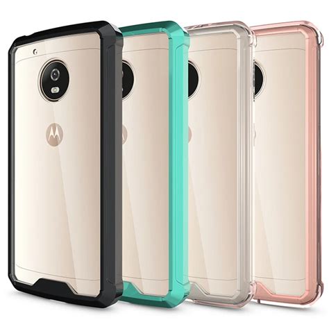 For Motorola Moto G5 Case Hybrid Soft Silicone Frame Hard Acrylic Back