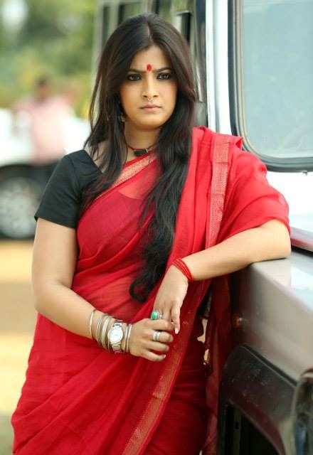 Varalaxmi Sarathkumar Hot Stills In Red Saree From Latest Malayalam Movie Kasaba
