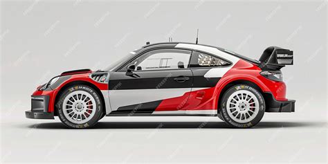 Premium Photo | Side view of rally car white background