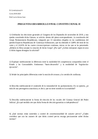 Examen Final Preguntas Desarrollo Consti II Pdf